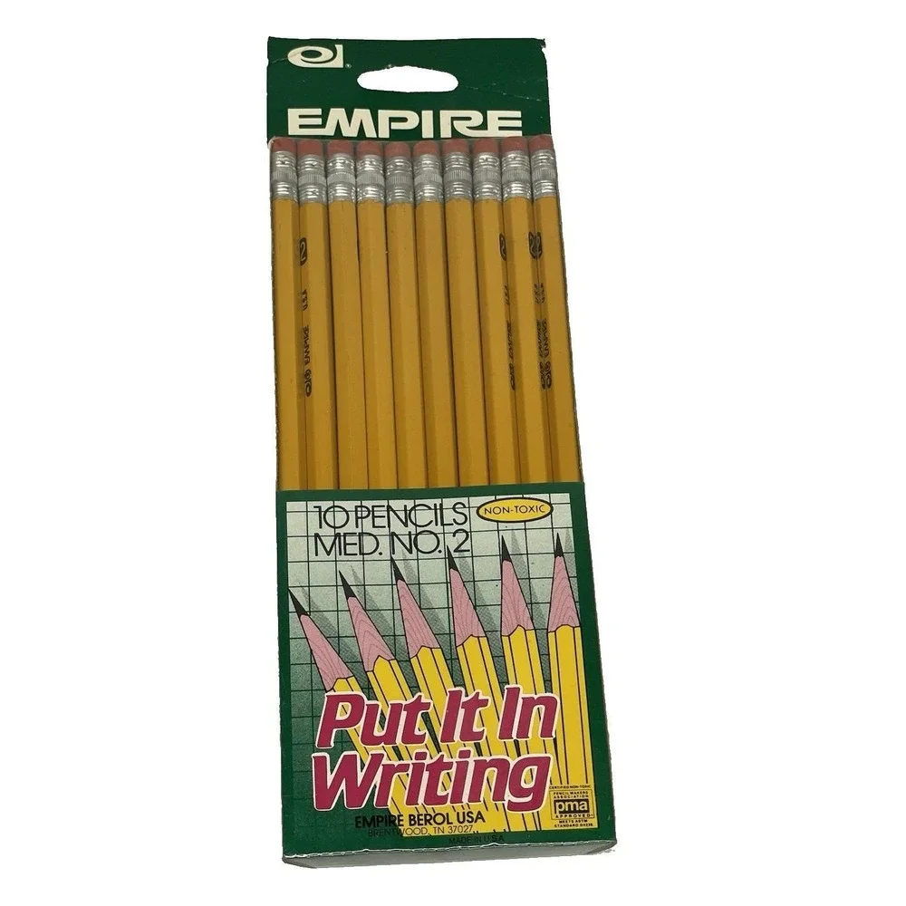 Vintage Empire Berol USA 10 Pack No.2 Medium Non Toxic Pencils Put It in Writing
